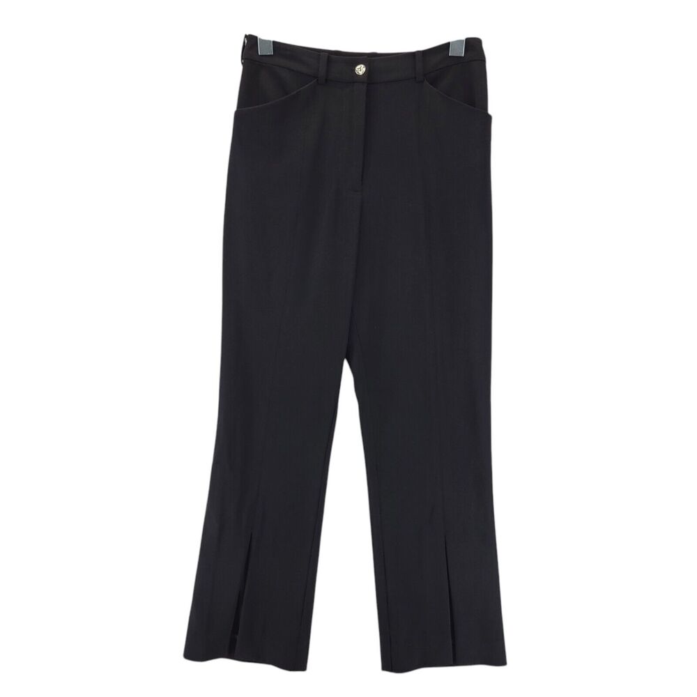 Jonathan Simkhai Dress Pants Womens 4 Ivy Slit Front Black Crpped High Rise Luxe